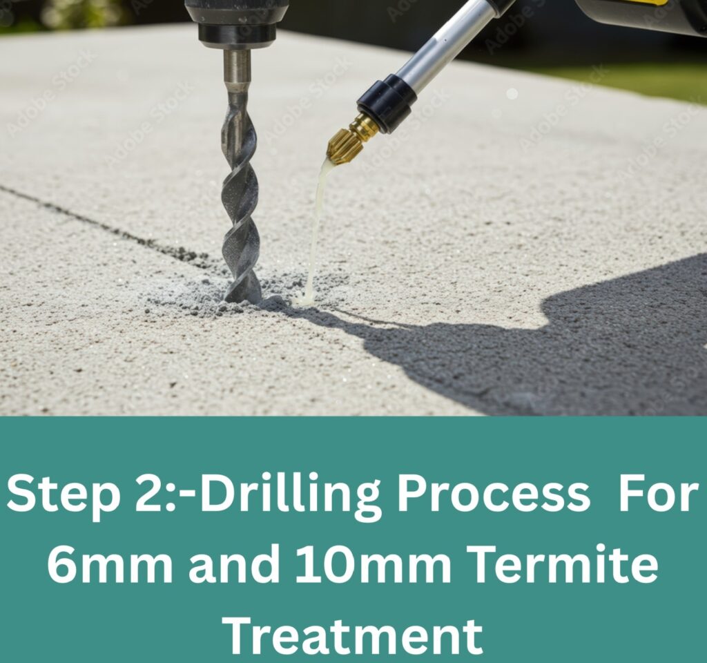 Step-2 Drilling Process For 6mm and 10mm Termite Treatment Services